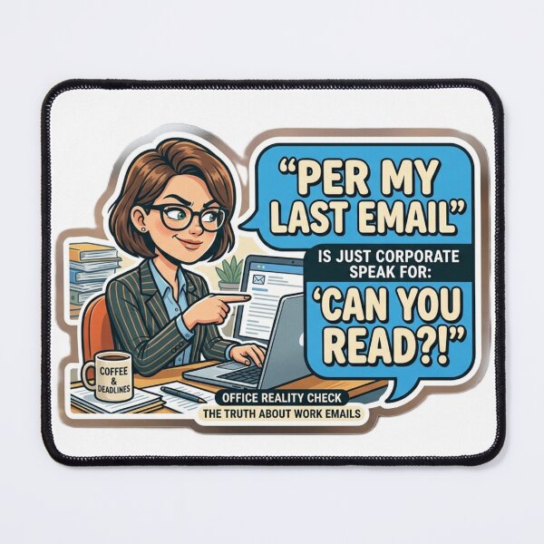 Item preview, Per My Last Email" Sarcastic Corporate Humor Design designed and sold by Artisan Vibes.