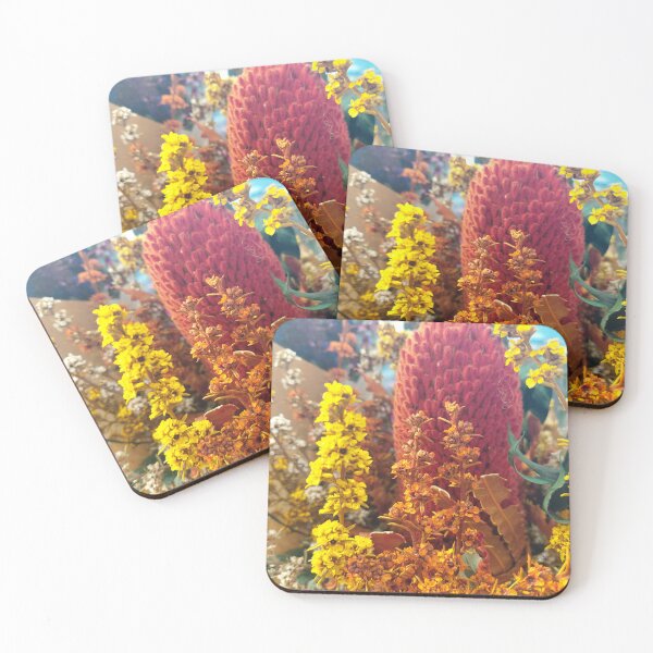 Item preview, Vibrant Red Bottlebrush and Autumn Wildflower Bouquet – Botanical Photography designed and sold by pbchan.
