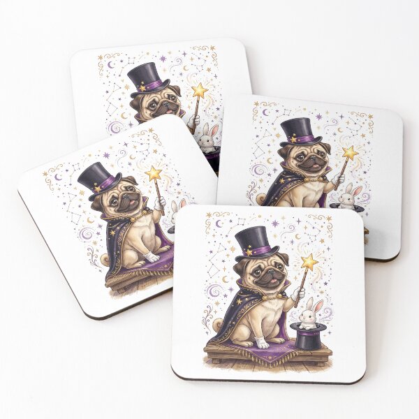 Item preview, Pug Magician designed and sold by PictoVibe.