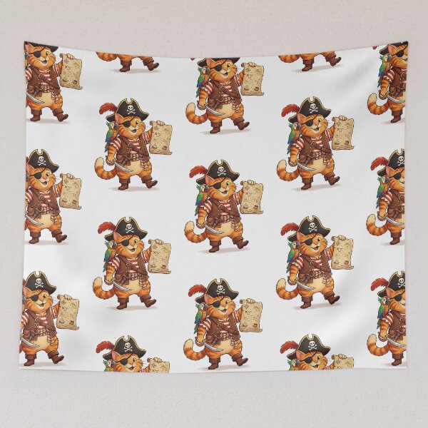 Item preview, Orange Tabby Pirate Cat designed and sold by PictoVibe.