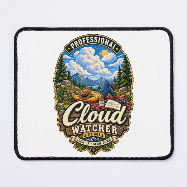 Item preview, Professional Cloud Watcher – Look Up Dream On Vintage Outdoor Nature Badge designed and sold by TheAllInStore.