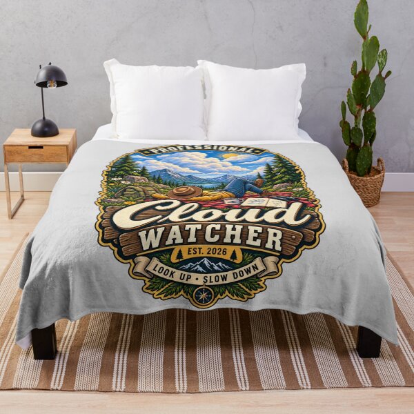 Item preview, Professional Cloud Watcher – Look Up Dream On Vintage Outdoor Nature Badge designed and sold by TheAllInStore.