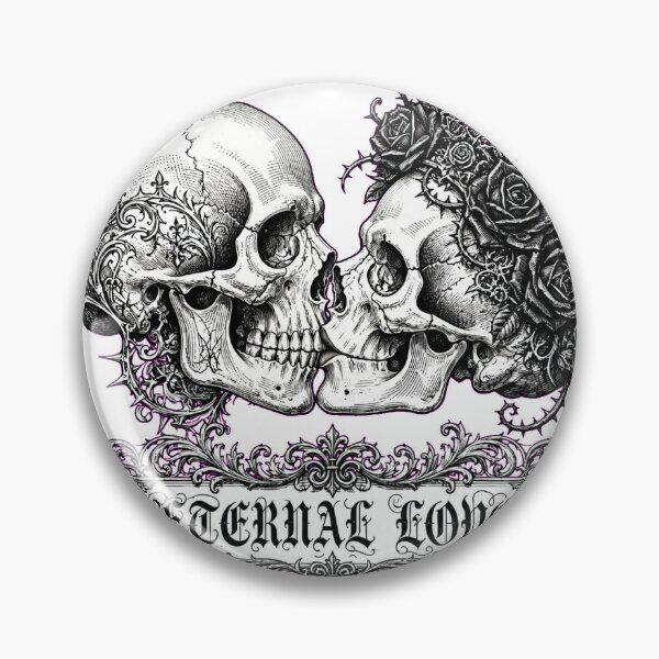 Item preview, Eternal Love - Gothic Skeleton Kiss with Black Roses designed and sold by Csaba1983.