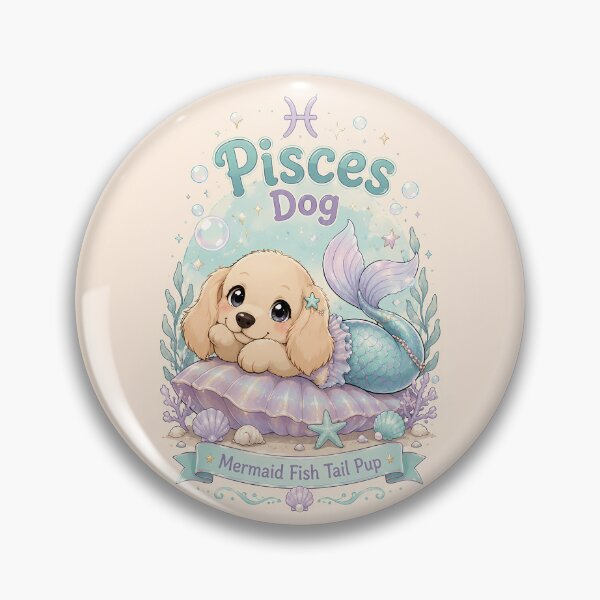 Item preview, Cute Pisces Golden Retriever Zodiac Water Sign Dog Astrology designed and sold by ChubbyGoong.