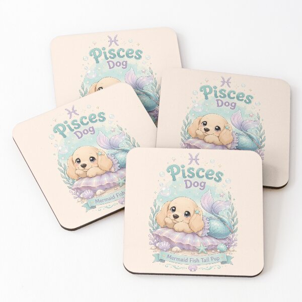 Item preview, Cute Pisces Golden Retriever Zodiac Water Sign Dog Astrology designed and sold by ChubbyGoong.