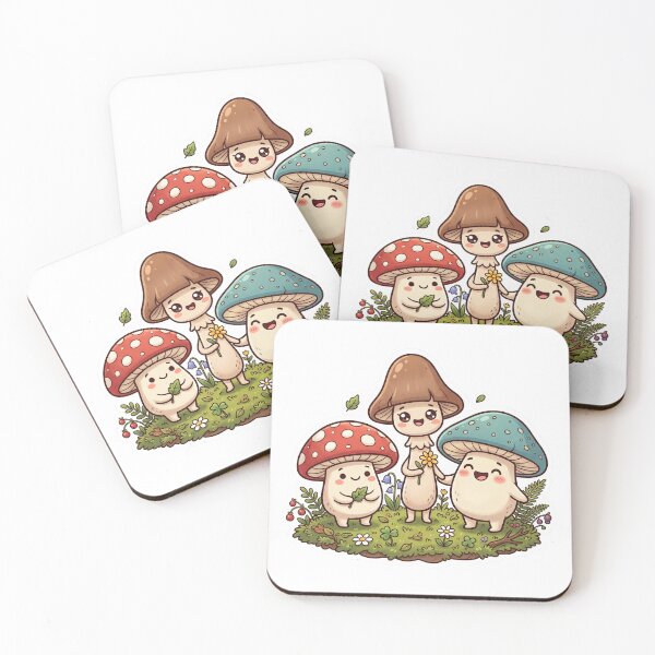 Item preview, Adorable Mushroom Friends Woodland designed and sold by Biwbiwty.