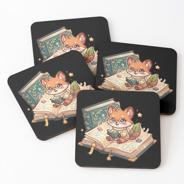 Item preview, Cozy Bookworm Fox Kawaii Reading Sticker designed and sold by Tinydoodlenest .