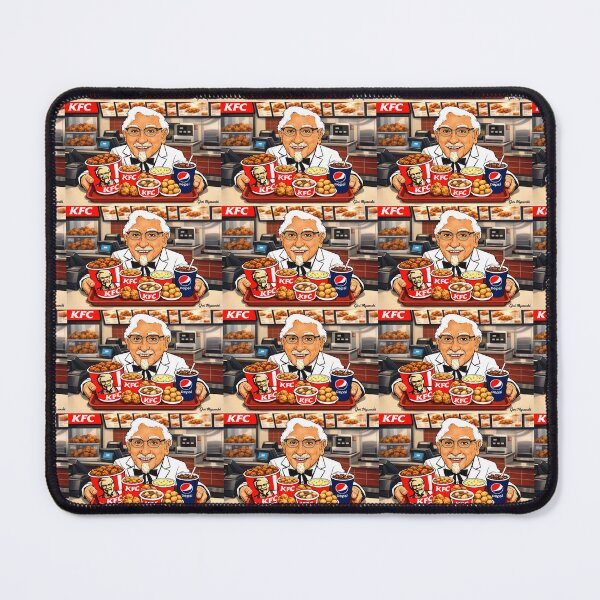Item preview, Colonel Sanders Serving Classic KFC Feast – Retro Digital Cartoon Art designed and sold by The Art Queen Of Michigan .