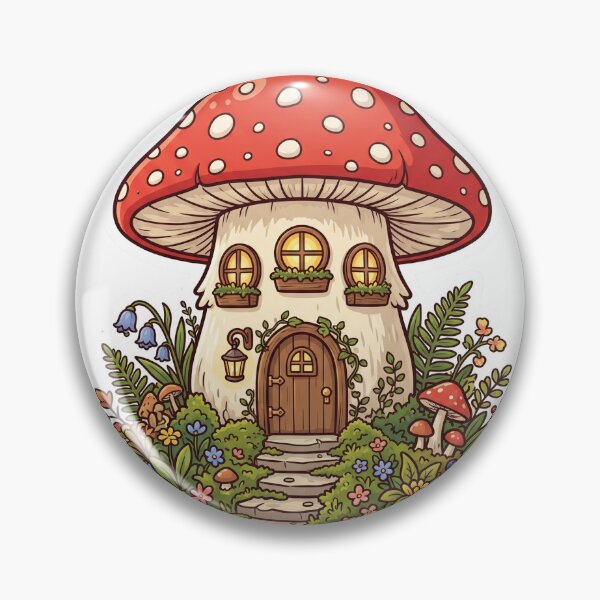 Item preview, Magical Mushroom Cottage in Forest designed and sold by Biwbiwty.