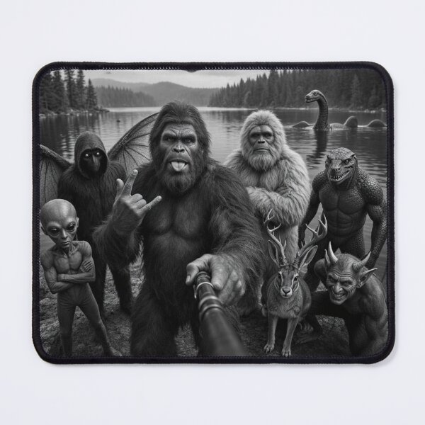 Item preview, Bigfoot Alien Loch Ness Monster UFO Cryptids Selfie designed and sold by CF_VintageDesign.