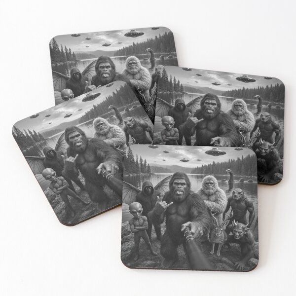 Item preview, Bigfoot Alien Loch Ness Monster UFO Cryptids Selfie designed and sold by CF_VintageDesign.
