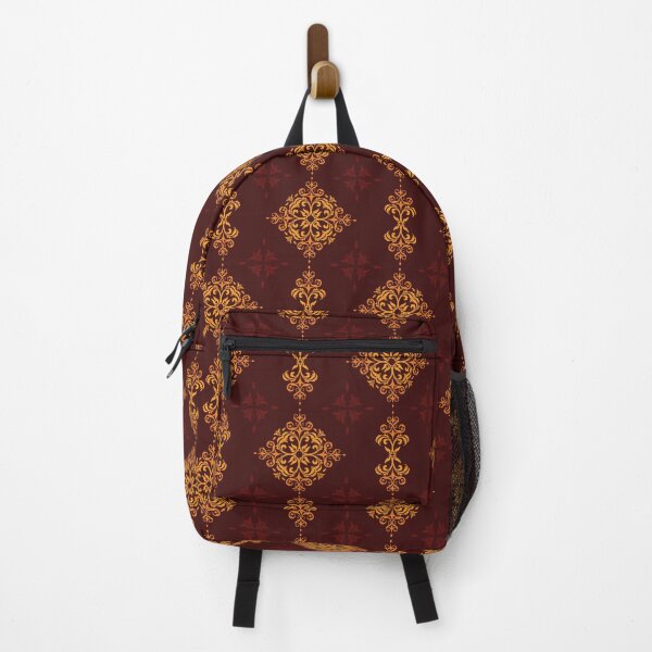 Item preview, Burgundy Damask Seamless Pattern with Golden Motifs designed and sold by PowerAntShop.