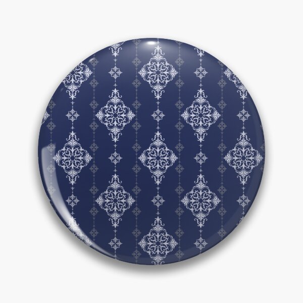 Item preview, Dark Blue Damask Seamless Pattern with White Motifs designed and sold by PowerAntShop.