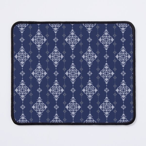 Item preview, Dark Blue Damask Seamless Pattern with White Motifs designed and sold by PowerAntShop.