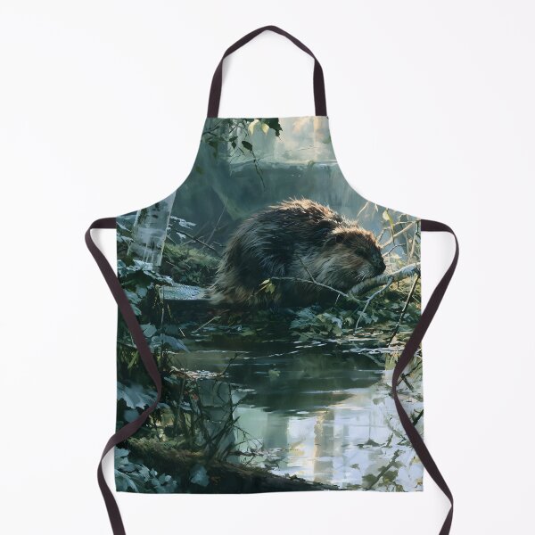 Item preview, Beaver at Edge of Pond, Forest Wildlife designed and sold by GuildedWordGraphics.