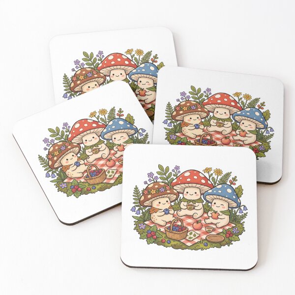 Item preview, Mushroom Friends Tea Party designed and sold by Biwbiwty.