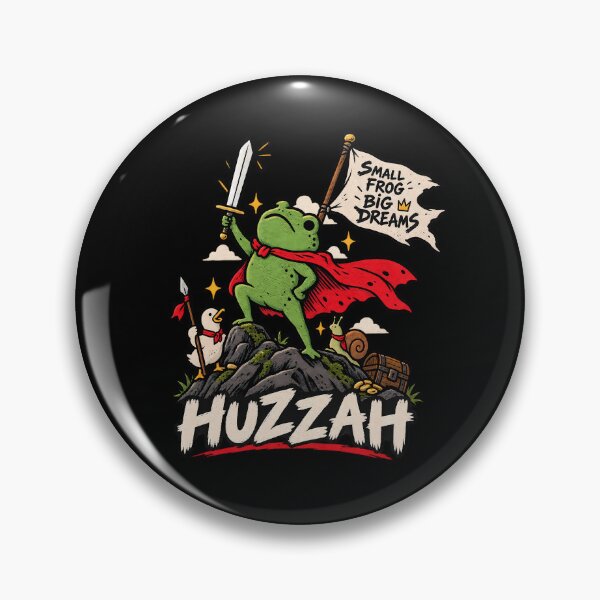 Item preview, Huzzah Frog Knight – Small Frog Big Dreams Medieval Fantasy Art designed and sold by Felipe-barg.