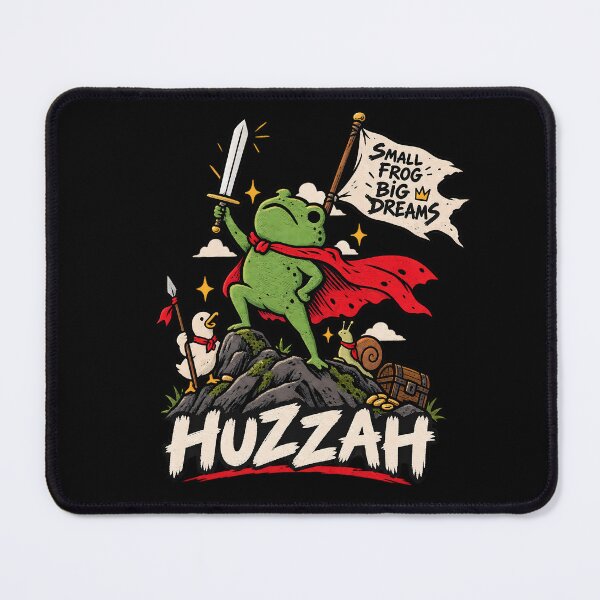 Item preview, Huzzah Frog Knight – Small Frog Big Dreams Medieval Fantasy Art designed and sold by Felipe-barg.