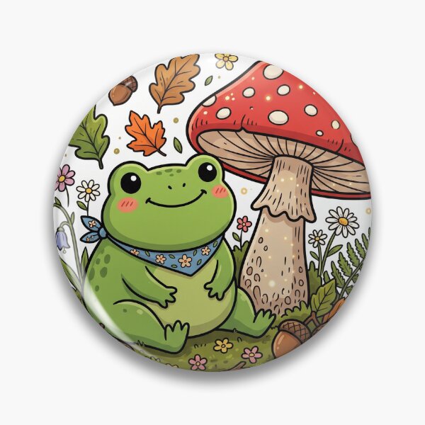 Item preview, Cute Frog and Mushroom Forest Friend designed and sold by Biwbiwty.