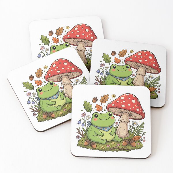Item preview, Cute Frog and Mushroom Forest Friend designed and sold by Biwbiwty.