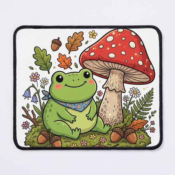Item preview, Cute Frog and Mushroom Forest Friend designed and sold by Biwbiwty.
