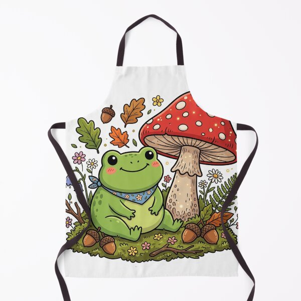 Item preview, Cute Frog and Mushroom Forest Friend designed and sold by Biwbiwty.