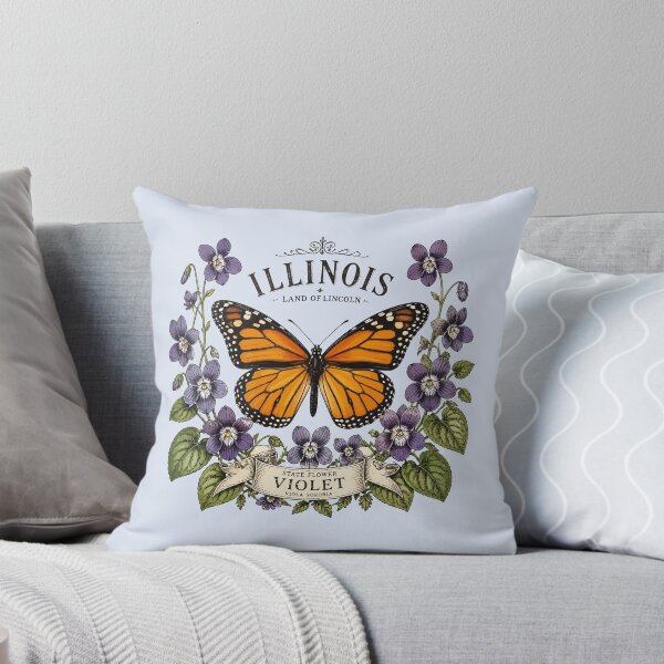 Item preview, Illinois Blooms And Butterfly Pride designed and sold by taiche.