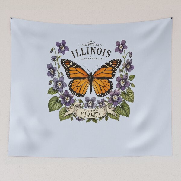 Item preview, Illinois Blooms And Butterfly Pride designed and sold by taiche.