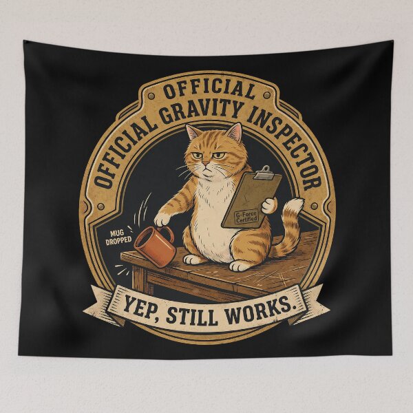 Item preview, Official Gravity Inspector Cat designed and sold by nasr-say.