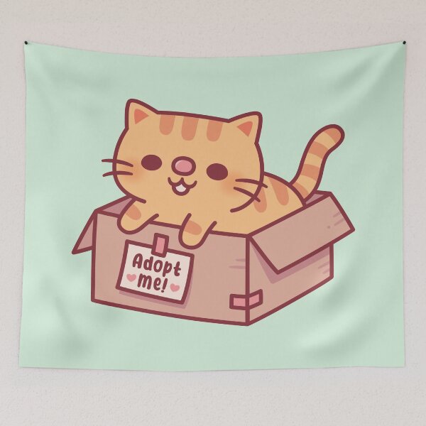 Item preview, Adopt Me Cute Orange Tabby Cat in Cardboard Box designed and sold by rustydoodle.