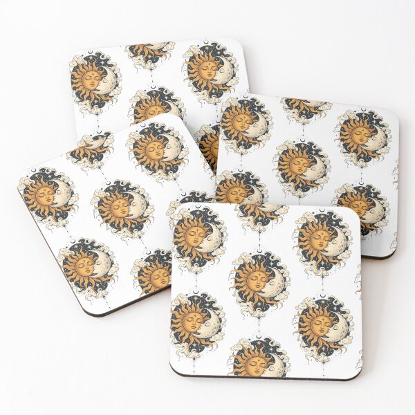 Item preview, Celestial Sun and Moon Vintage Illustration designed and sold by Badaabing.