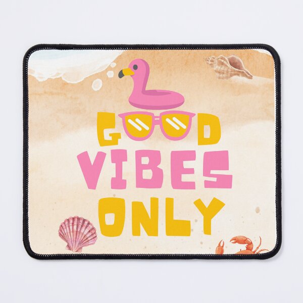 Item preview, good vibes only flamingo sunglasses funny quote design designed and sold by SK ArtNest.
