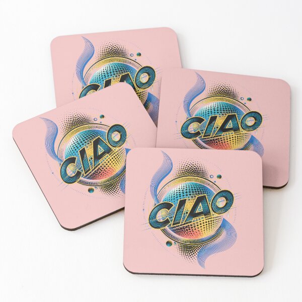 Item preview, CIAO Italian Pop Art – Design Tipografico Retro Halftone designed and sold by The Kawaii Forge.