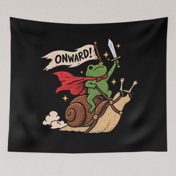 Item preview, Onward Frog Knight Riding Snail – Funny Medieval Fantasy designed and sold by nasr-say.