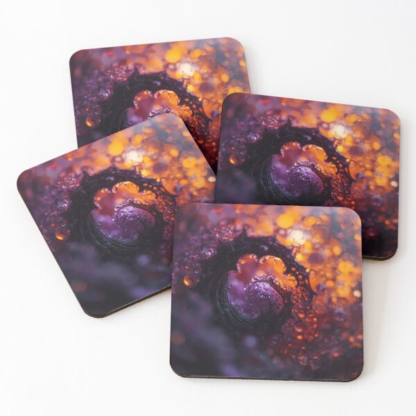 Item preview, Water Droplets in Halloween Purple and Gold designed and sold by Harmonic_Layers.