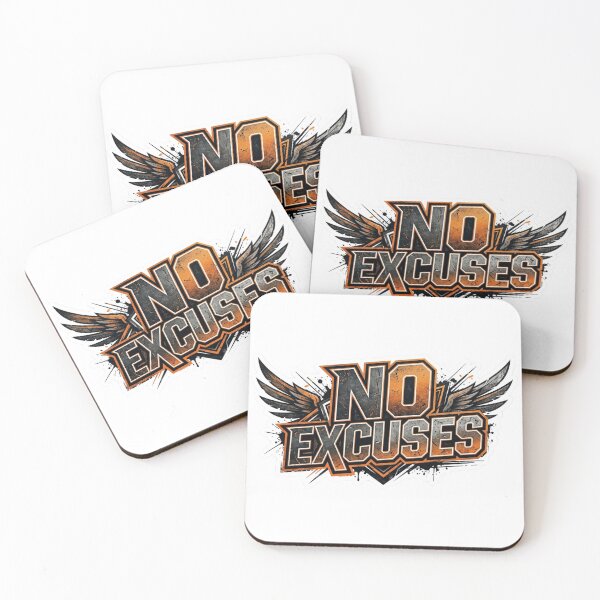 Item preview, NO EXCUSES - Bold Winged Gym Motivation designed and sold by MR4me.