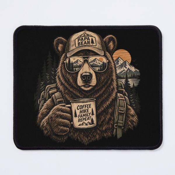 Item preview, Papa Bear – Coffee Hike Family Repeat Vintage Hiking & Camping Bear designed and sold by nasr-say.
