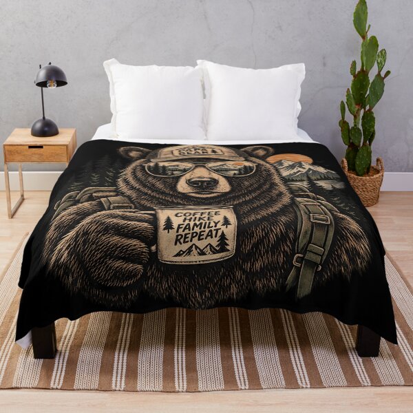 Item preview, Papa Bear – Coffee Hike Family Repeat Vintage Hiking & Camping Bear designed and sold by nasr-say.