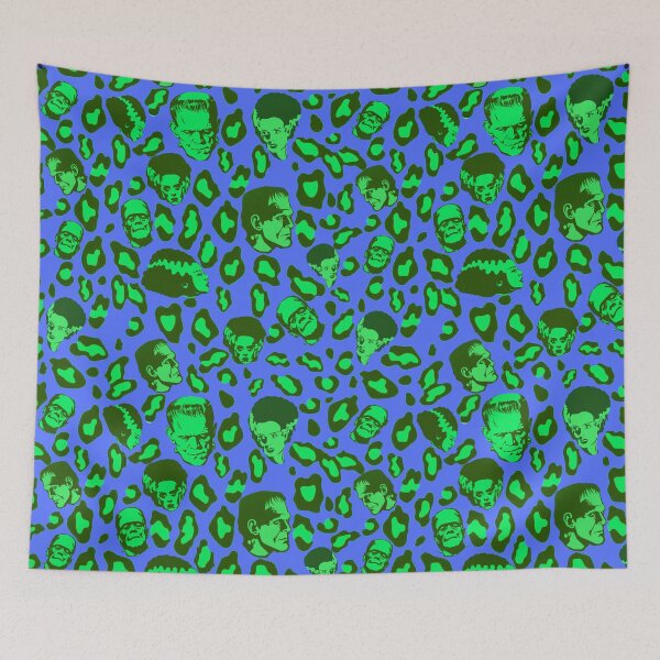 Item preview, Cheetah Print of the Frankensteins on Blue designed and sold by calypso-designs.