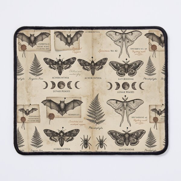 Item preview, Whimsigoth Botanical Specimens — Antique Moth Bat Fern Lunar Chart Halloween Seamless Pattern designed and sold by Amplify-n-Co.
