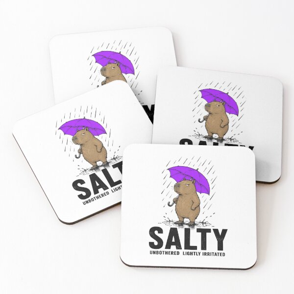 Item preview, Salty Capybara Unbothered Rainy Day Humor designed and sold by markymaarty.