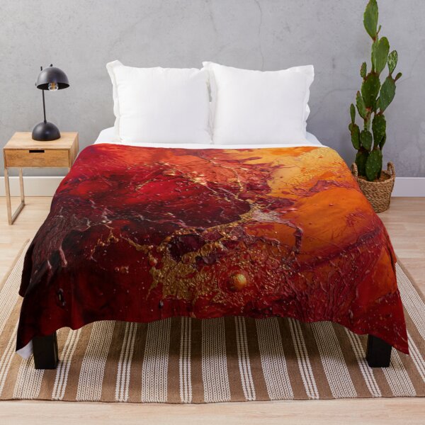 Item preview, Crimson and Gold Impasto Action Painting designed and sold by Harmonic_Layers.