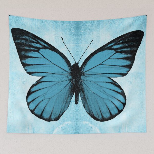 Item preview, Blue Sawtooth Butterfly Wings Spread Specimen Entomology Study designed and sold by Ghoul Enterprises.
