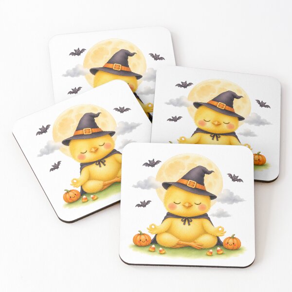 Item preview, Halloween Lotus Chick in a Witch’s Hat designed and sold by YogiAnimalArt.