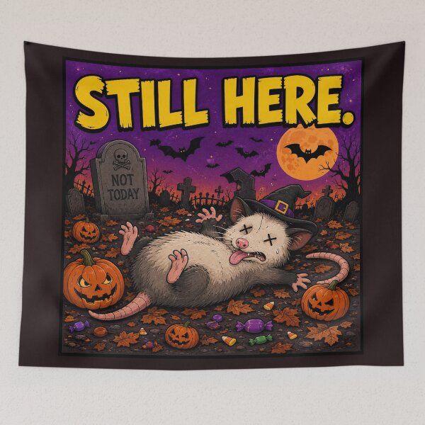 Item preview, Funny Still Here Playing Possum Halloween Opossum Meme designed and sold by shopevermint.