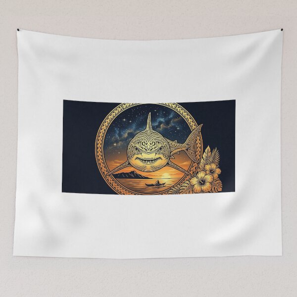 Item preview, Mystic Polynesian Shark — Golden Tatau Art, Ocean Sunset Design designed and sold by Hawaii26.
