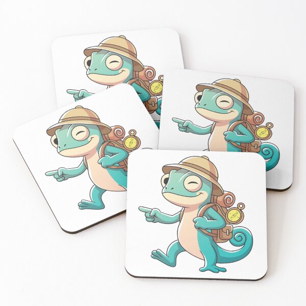 Item preview, Cute Explorer Gecko Backpack Cartoon Lizard Vector designed and sold by Rupesh-Art26.