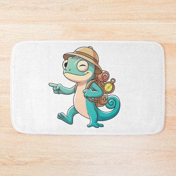 Item preview, Cute Explorer Gecko Backpack Cartoon Lizard Vector designed and sold by Rupesh-Art26.