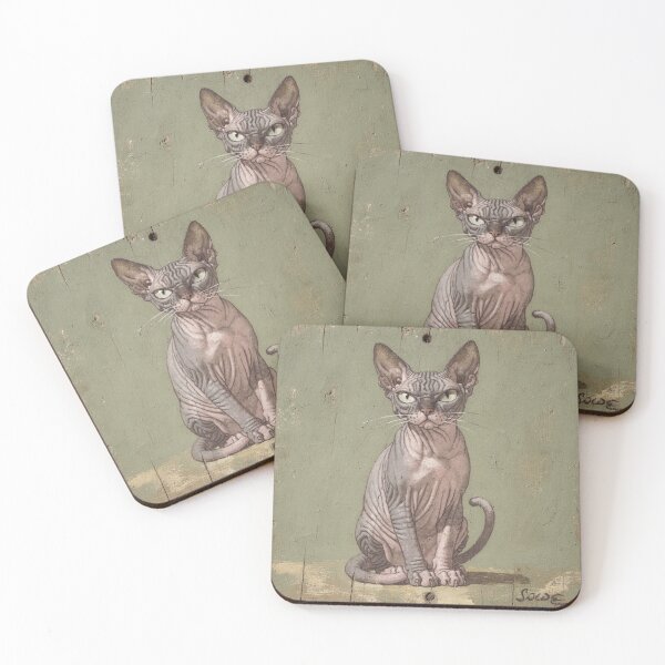 Item preview, Cranky Sphynx Cat Folk Portrait designed and sold by PictorialWhimsy.