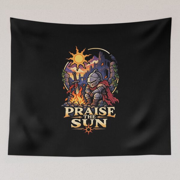 Item preview, Fantasy Bonfire Knight - Warrior at Sunset designed and sold by Rosteri.